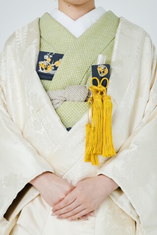 色掛下 疋田絞り 抹茶