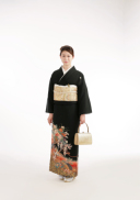留袖（舞檜扇に花車）