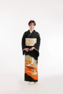 留袖（雲取りに飛鶴）