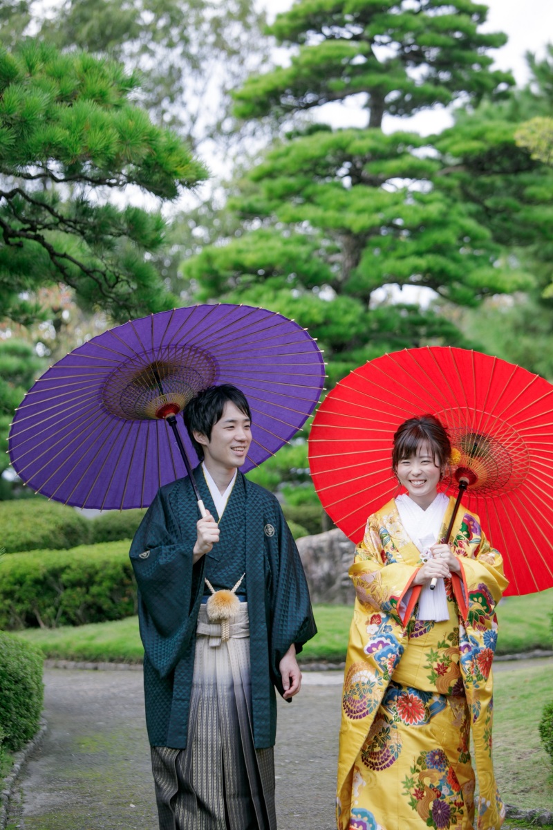 和装は日本庭園で!