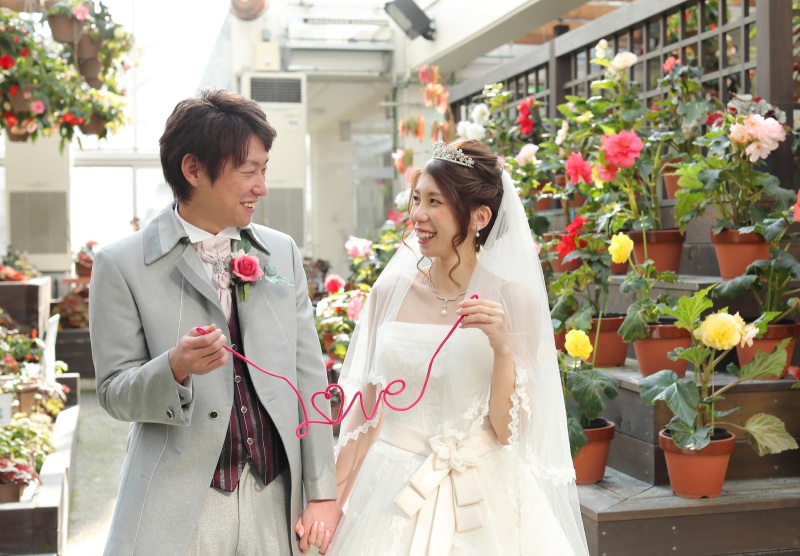 お花に囲まれて