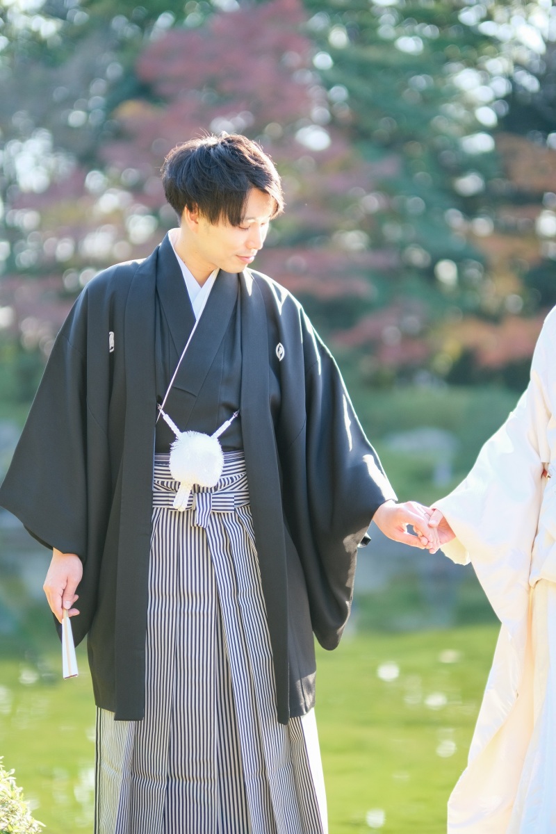 王道の黒紋付で