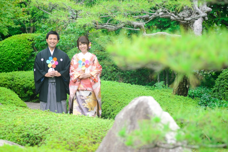 和装らしいお庭にて
