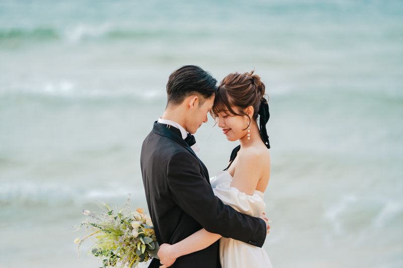 海の前で向き合いショット♪
