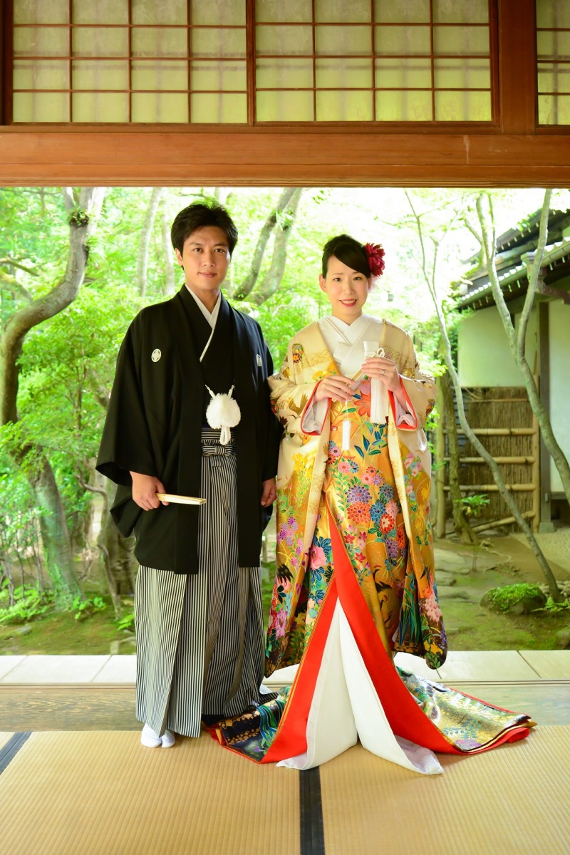 友泉亭に移動して和装にて撮影