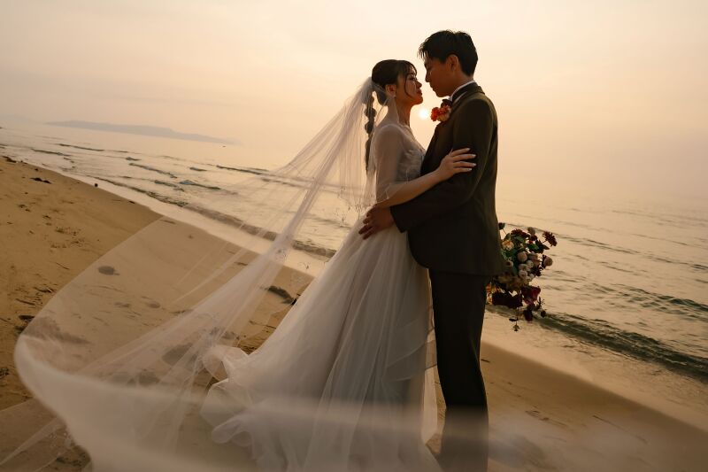 ロングベールを使用したショット