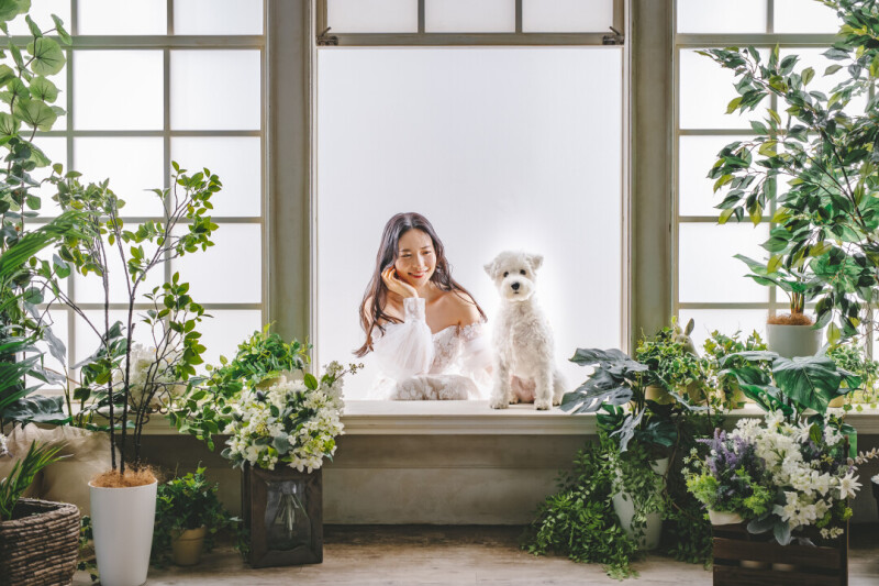 【小さな家族（ペット）と撮影】スタジオ撮影／たっぷり1時間！貸切スタジオ撮影プラン（データ100カット）