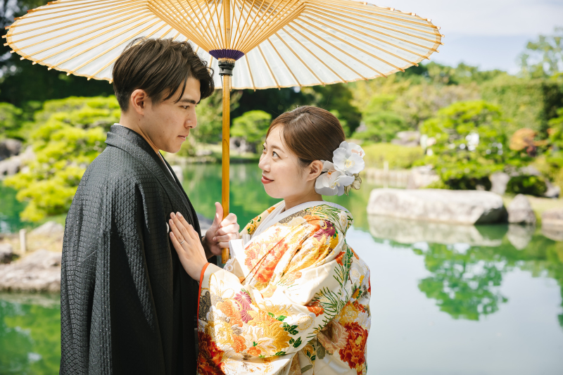 【８月末までの撮影の方限定】庭園ロケプラン｜新郎衣裳2点、新婦衣裳2点｜データ200カット｜198,000円→143,000円