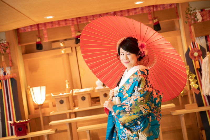 和傘でより一層 和の世界へ