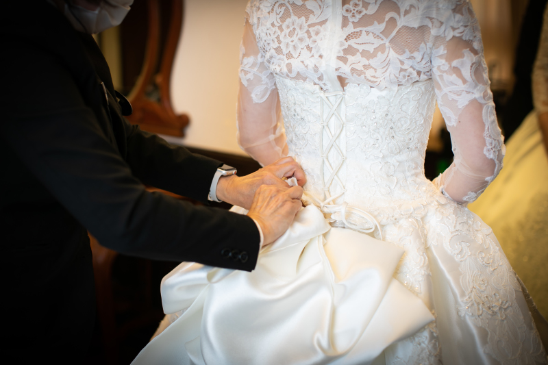 専用ブライズルームでお支度