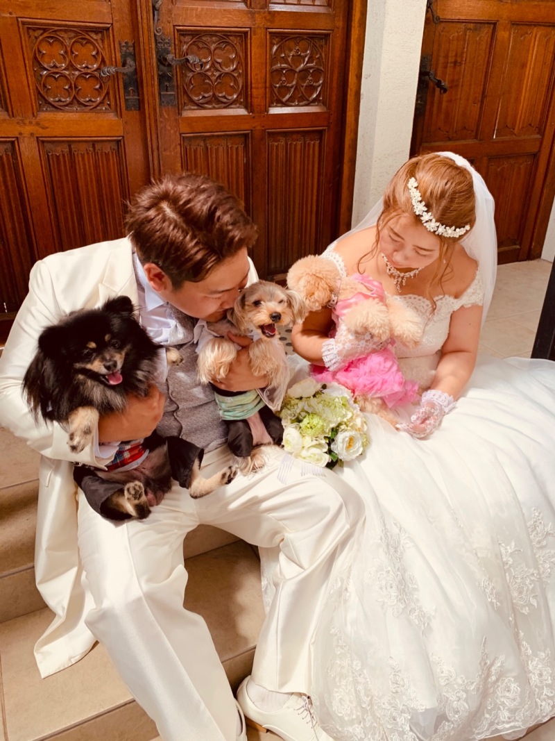 記念写真は愛犬と一緒に♡