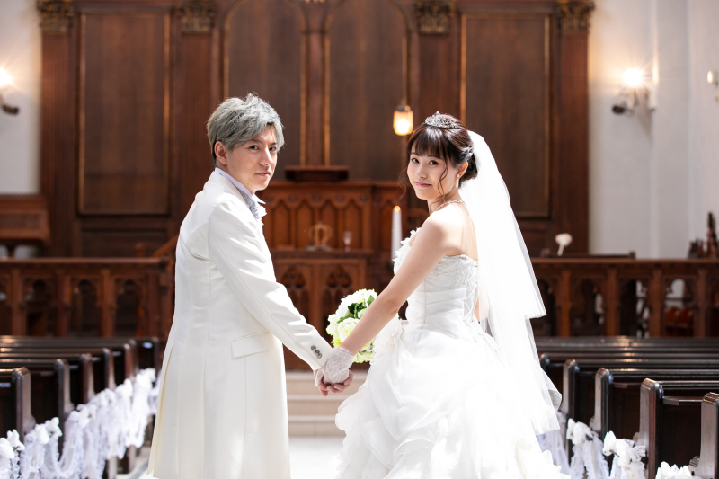 バージンロードから撮影スタート☆