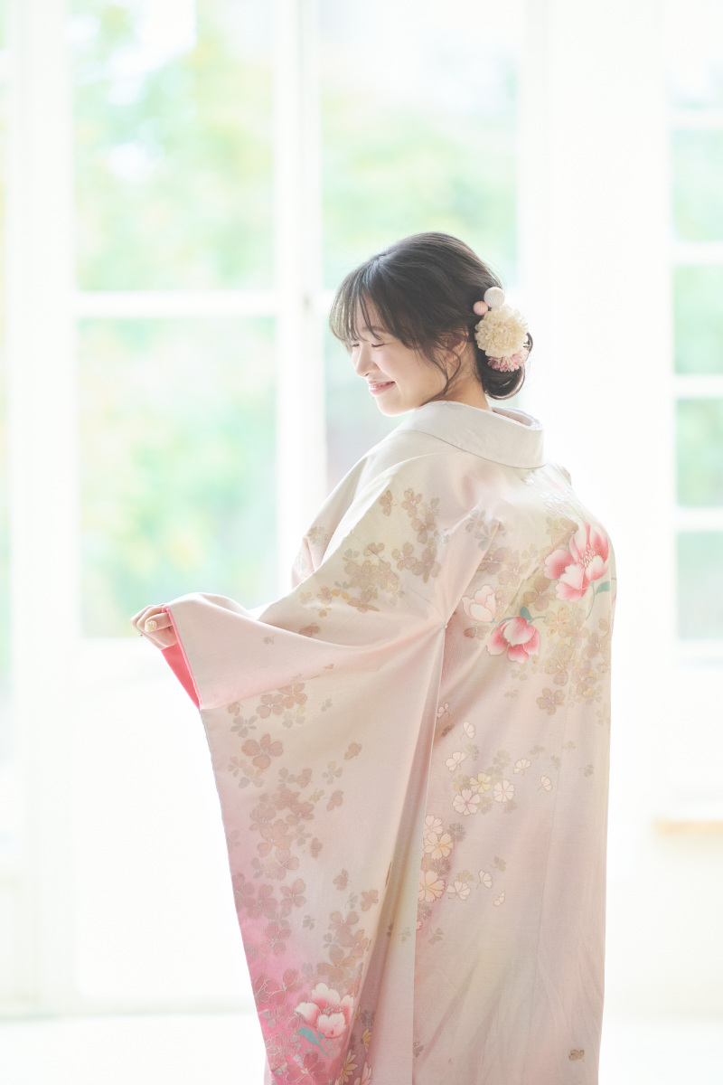 Kimono:Pink×White