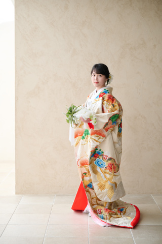 Kimono:White×Red