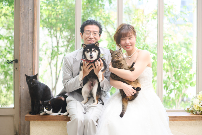 ドレス1着プランでペットとの撮影も♪