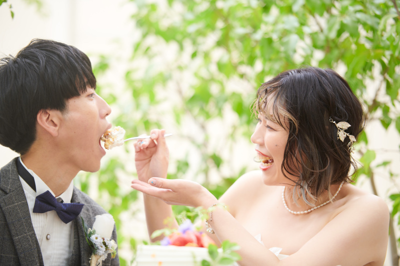 お日様の下でファーストバイト♡