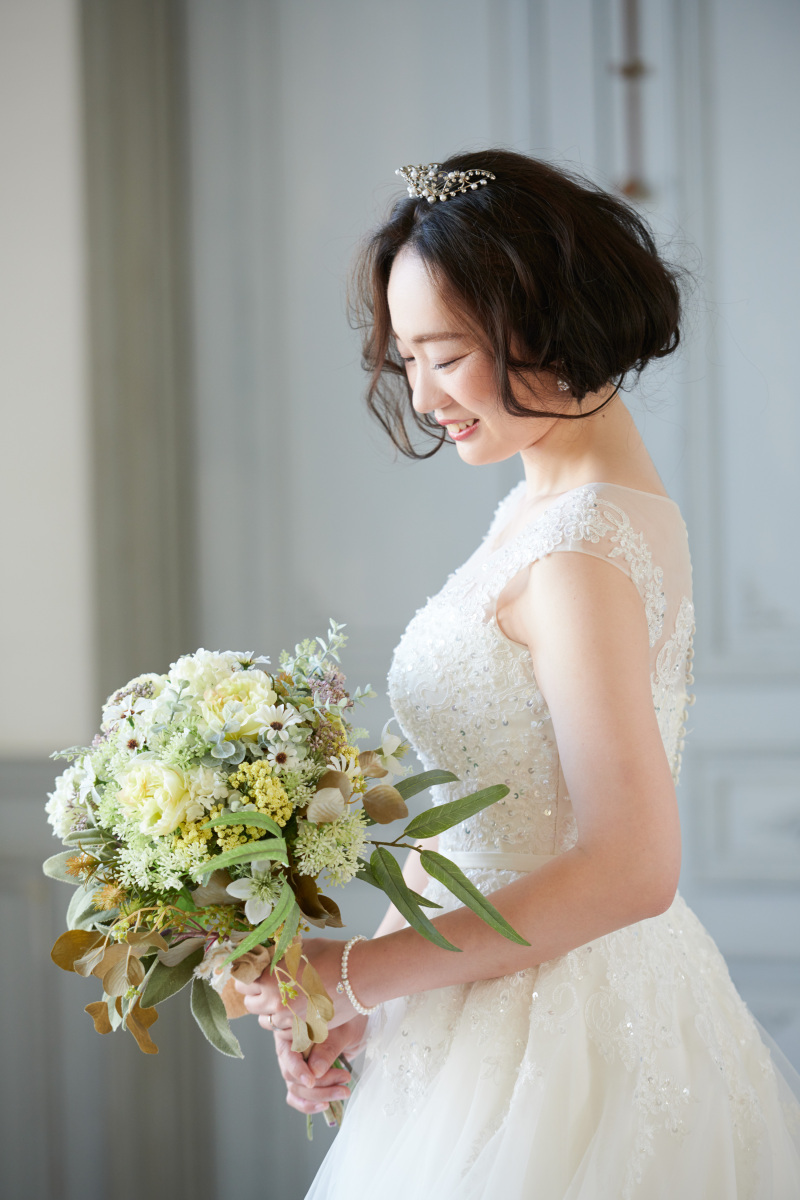 奥様のソロショットから撮影スタート!