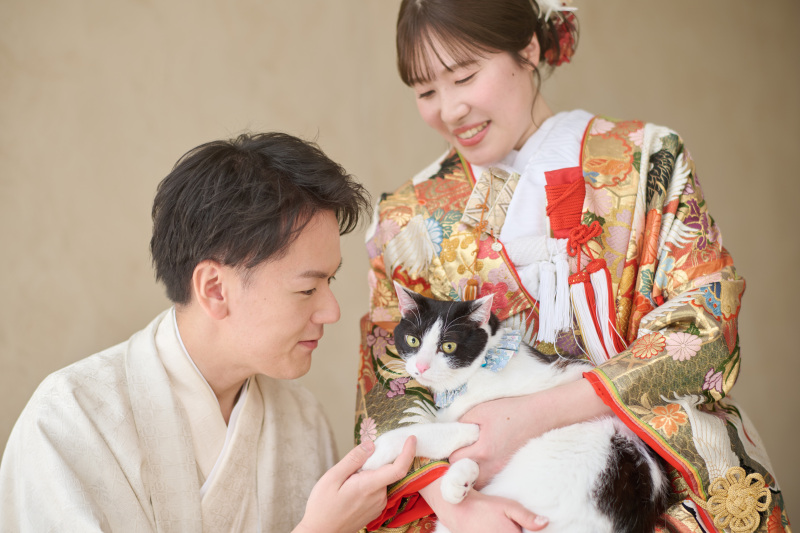 ねこちゃんと一緒のフォトウエディング♡和洋2着プラン