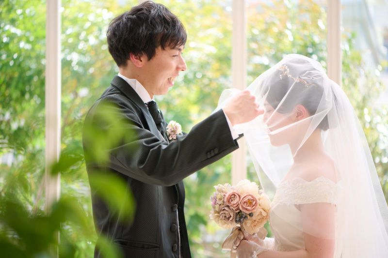 サンルームでベールアップシーン♪