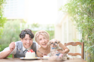 お二人らしさ溢れるファミリー&ペットフォトウェディング♡