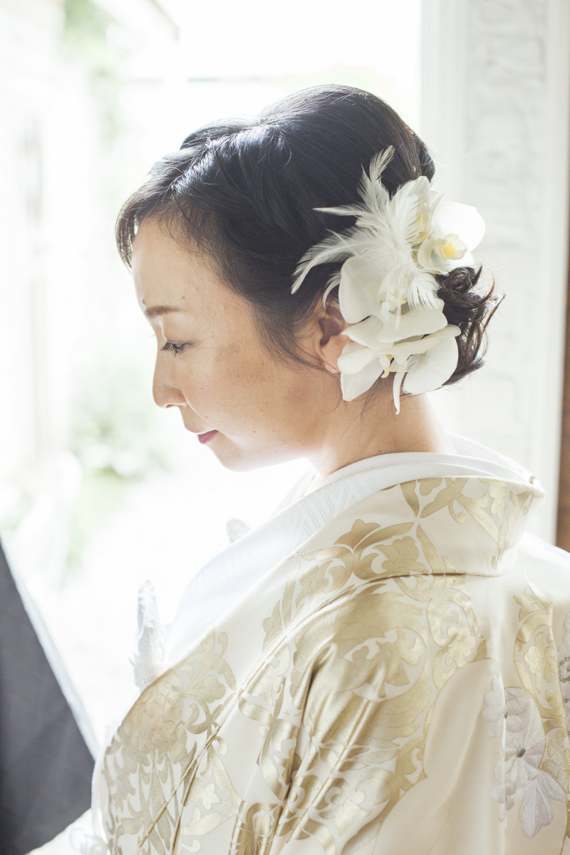 胡蝶蘭の髪飾り