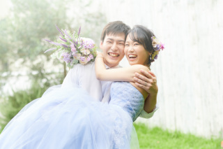 お二人の等身大ウェディングフォト