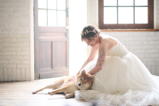 わんちゃんと一緒に♡和洋２着のフォトウェディング