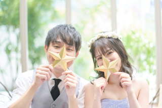 お庭付きスタジオならではの特別なフォトウェディング♡