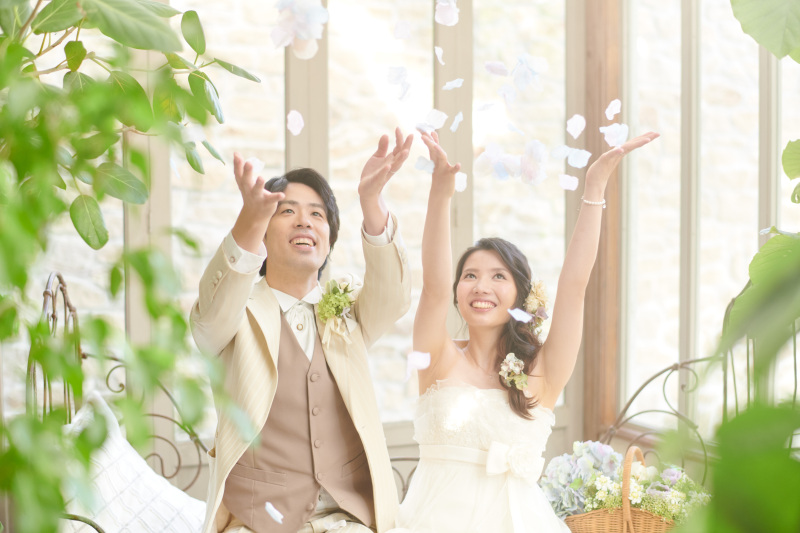 フラワーシャワーを使ってナチュラルに♪