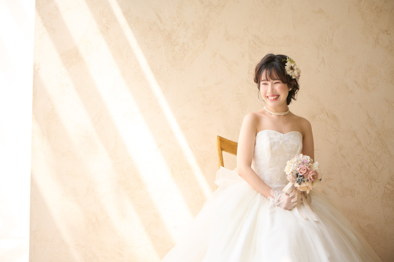 笑顔いっぱい♪新婦様のソロカット♡