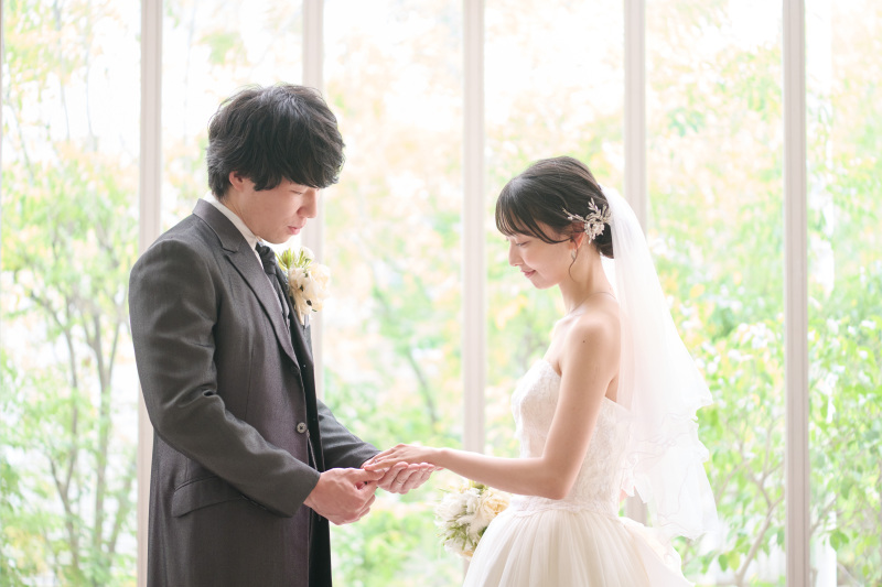 指輪交換も色鮮やかに♡