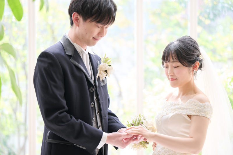 指輪の交換やベールアップシーンも^^