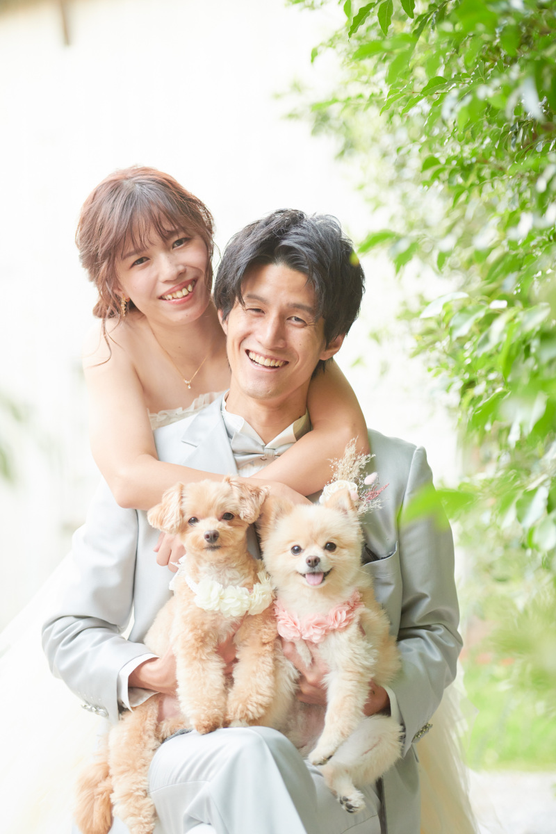 二人と二匹で仲良く楽しく♪