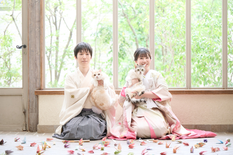 ねこちゃんも一緒に♡和洋2着のフォトウエディング