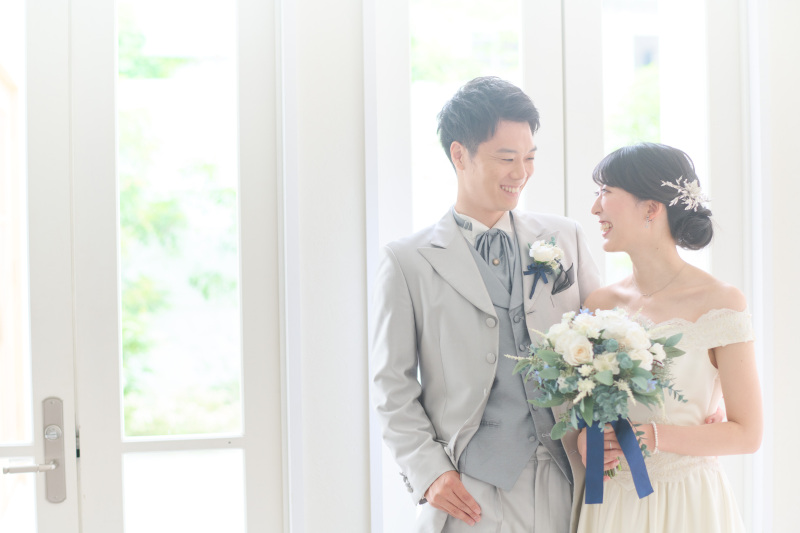 新郎様の準備も整いお二人での撮影スタート♡