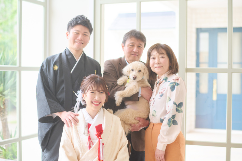 もちろん、ペットやご家族との撮影も追加料金無し