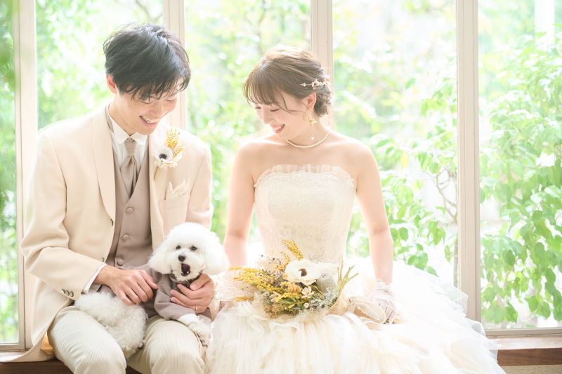 二人と1匹でナチュラルな一枚♪