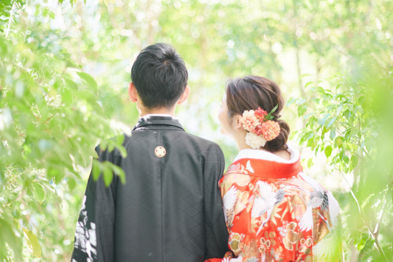 お二人の寄り添う後ろ姿・・・♡