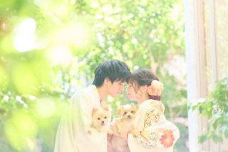 二人と二匹♪家族で思い出に残るフォトウェディングを♡