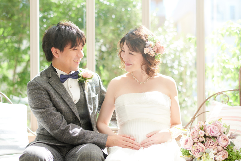 ＼たとえば／ 洋装1着＊マタニティウェディング♡庭付きだから移動の負担なし♡