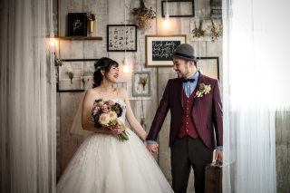 おしゃれなスタジオで和装＆ドレス撮影