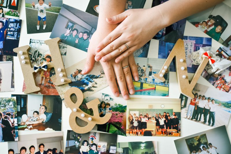 思い出の写真とお手元ショット