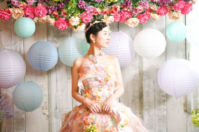 たっぷりのフラワーに囲まれて