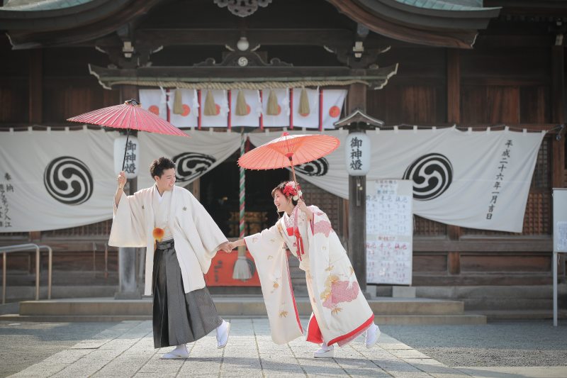 昼食後、和装に着替えて神社へ!