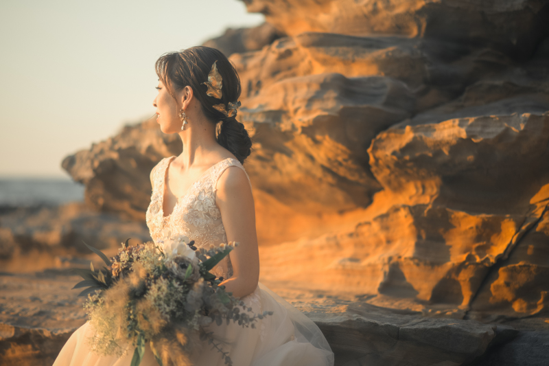 夕日に照らされて・・・