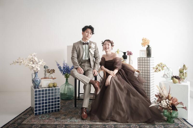 スタジオでコーディネート撮影