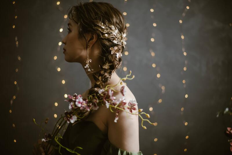 カラードレス×ヘアスタイル