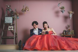 結婚式前撮りで和装＆カラードレス撮影