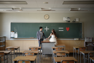 ふたりの母校でフォトウェディング