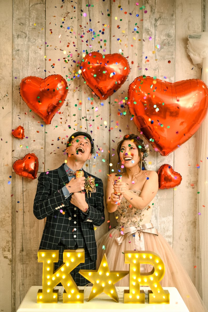 新婦様手作り！マーキーライトを主役に☆